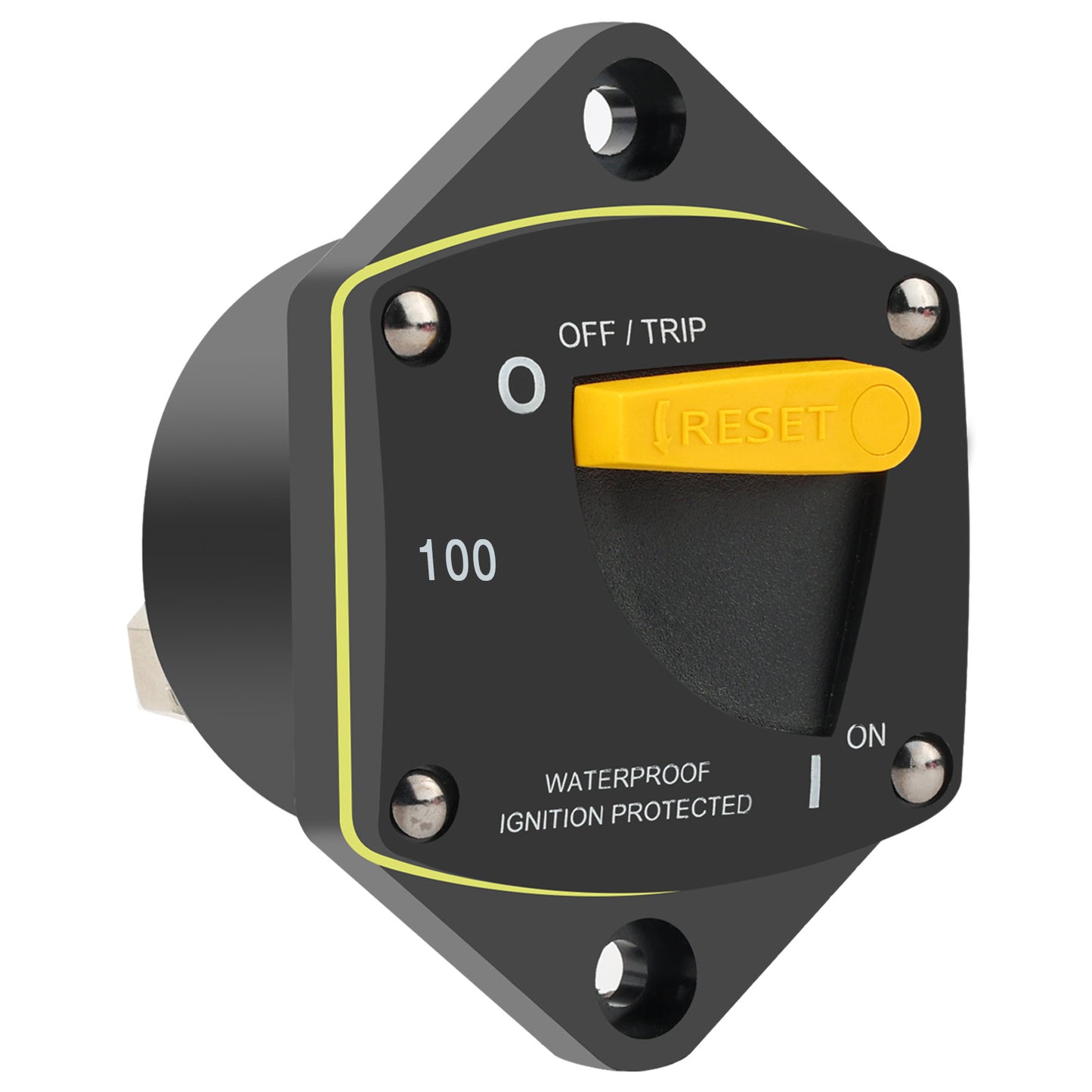 GLOSO Circuit Breaker Switches Manual Reset Waterproof Audio Radio Solar System Boat Truck Marine Automotive Stud 5/16“ Panel Mount 25-300A