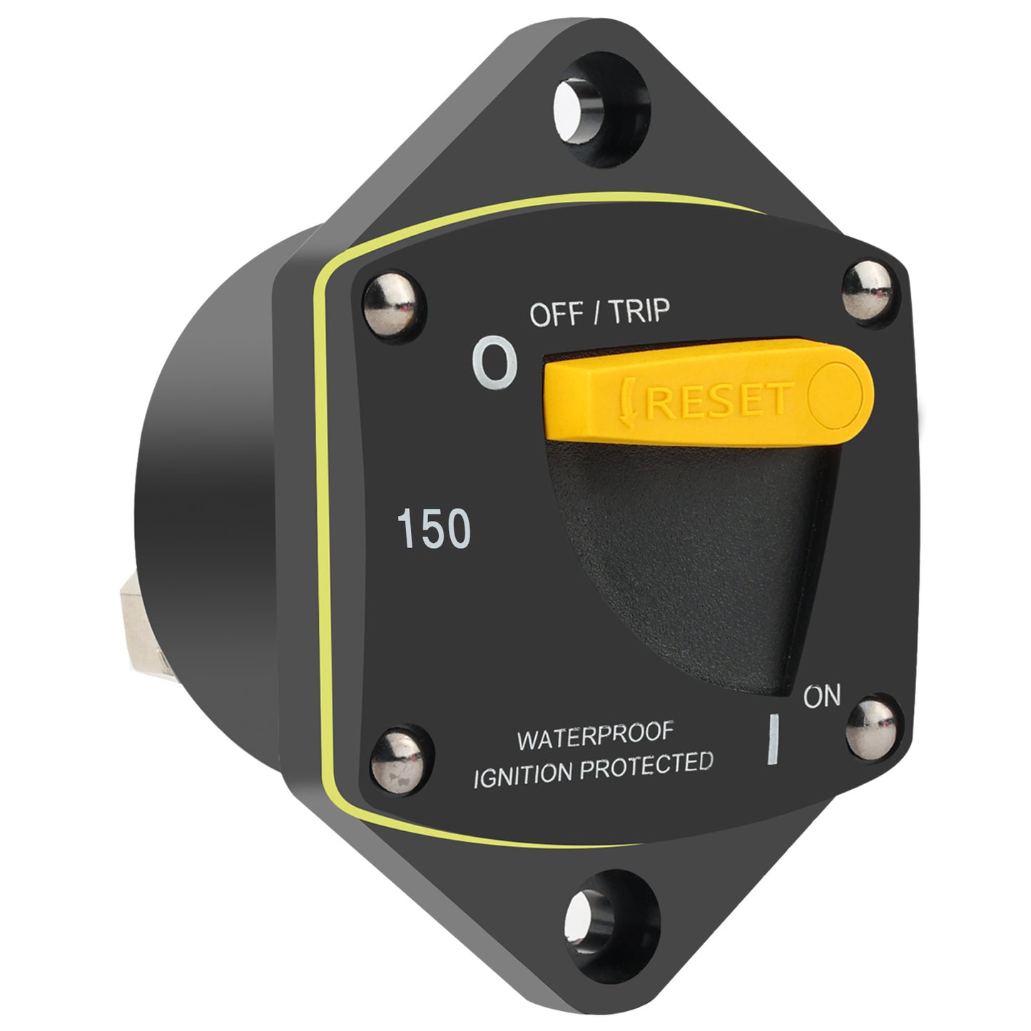 GLOSO Circuit Breaker Switches Manual Reset Waterproof Audio Radio Solar System Boat Truck Marine Automotive Stud 5/16“ Panel Mount 25-300A