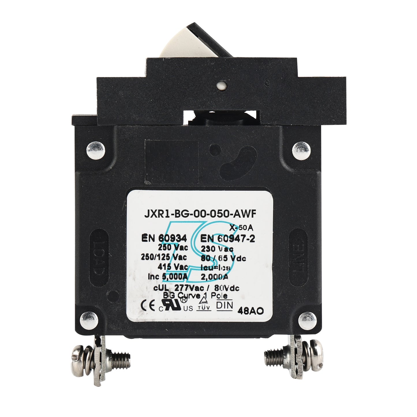 GLOSO J Type Hydraulic Magnetic Single Pole Circuit Breaker AC/DC Manual Reset Flat Rocker J1P