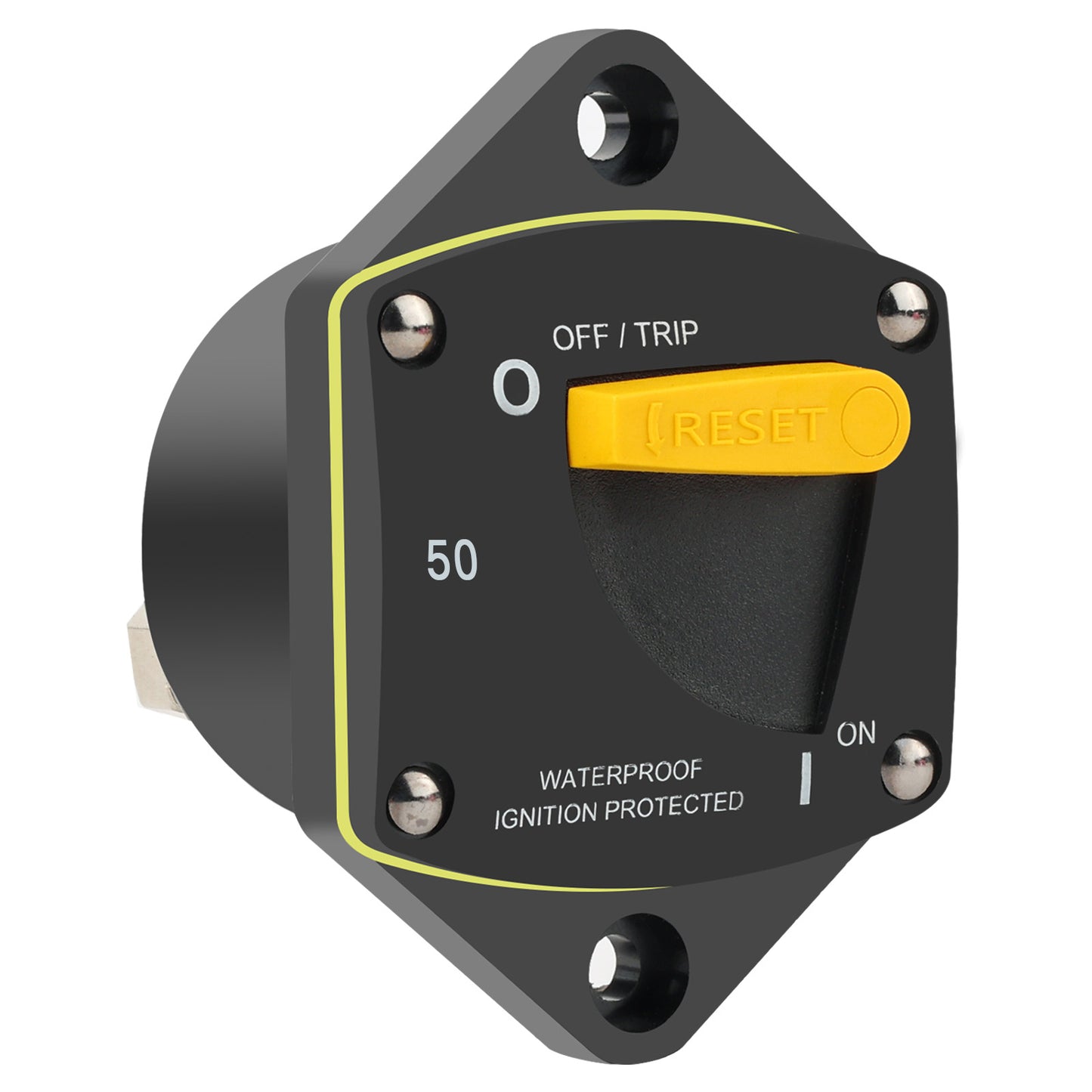 GLOSO Circuit Breaker Switches Manual Reset Waterproof Audio Radio Solar System Boat Truck Marine Automotive Stud 5/16“ Panel Mount 25-300A