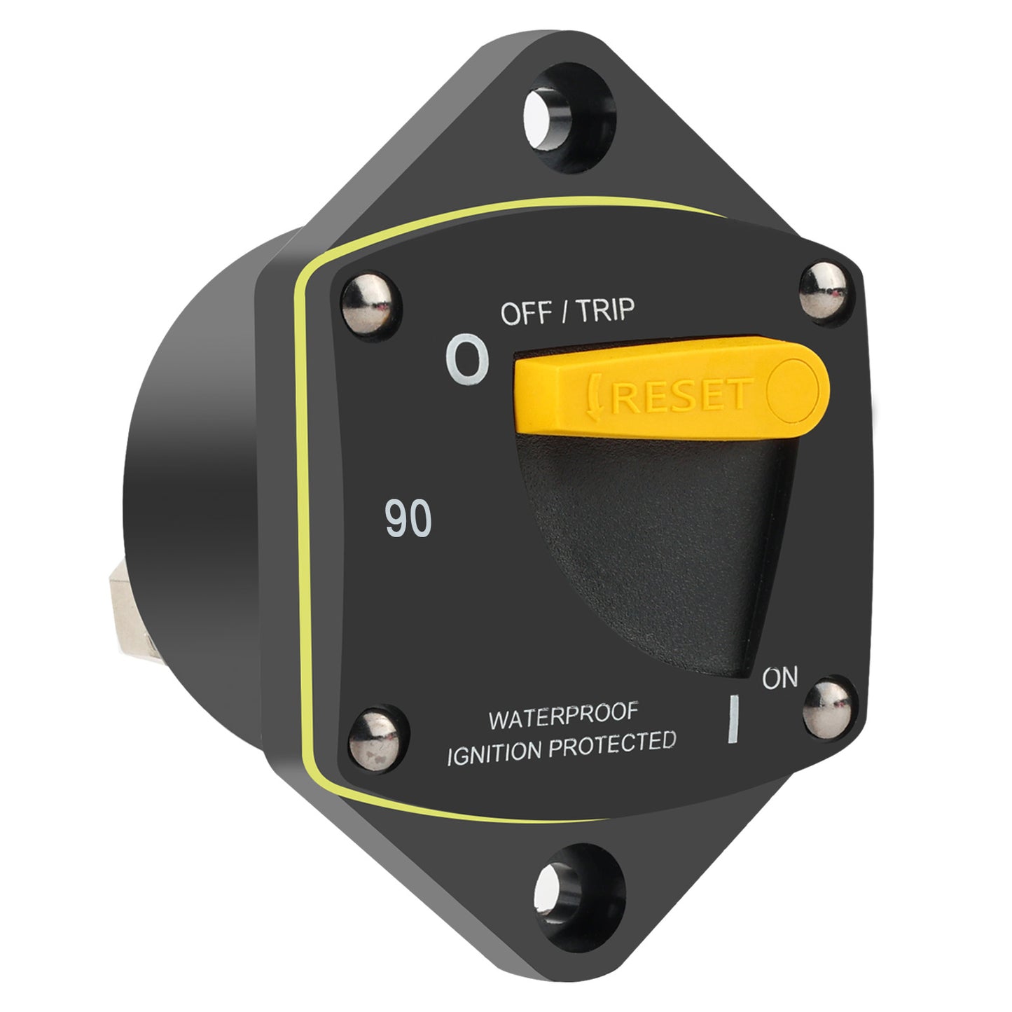 GLOSO Circuit Breaker Switches Manual Reset Waterproof Audio Radio Solar System Boat Truck Marine Automotive Stud 5/16“ Panel Mount 25-300A