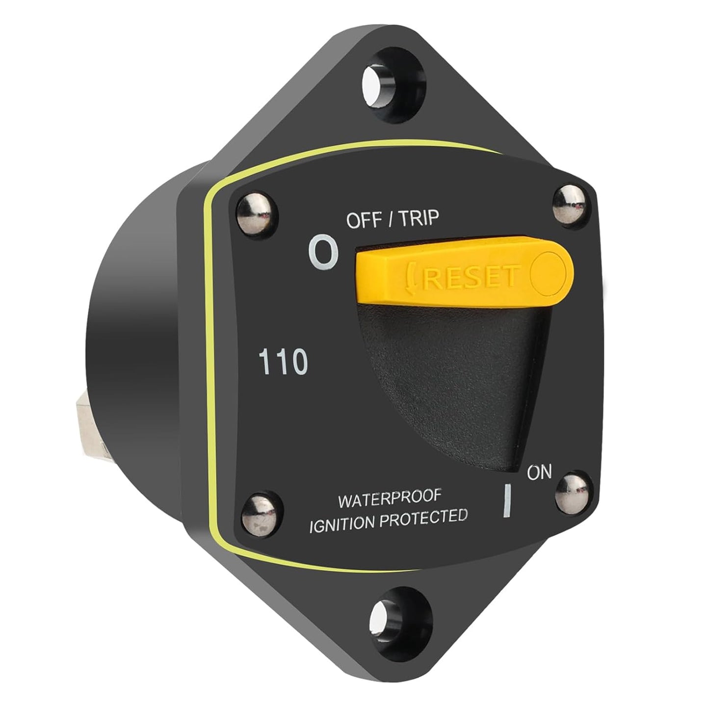 GLOSO Circuit Breaker Switches Manual Reset Waterproof Audio Radio Solar System Boat Truck Marine Automotive Stud 5/16“ Panel Mount 25-300A