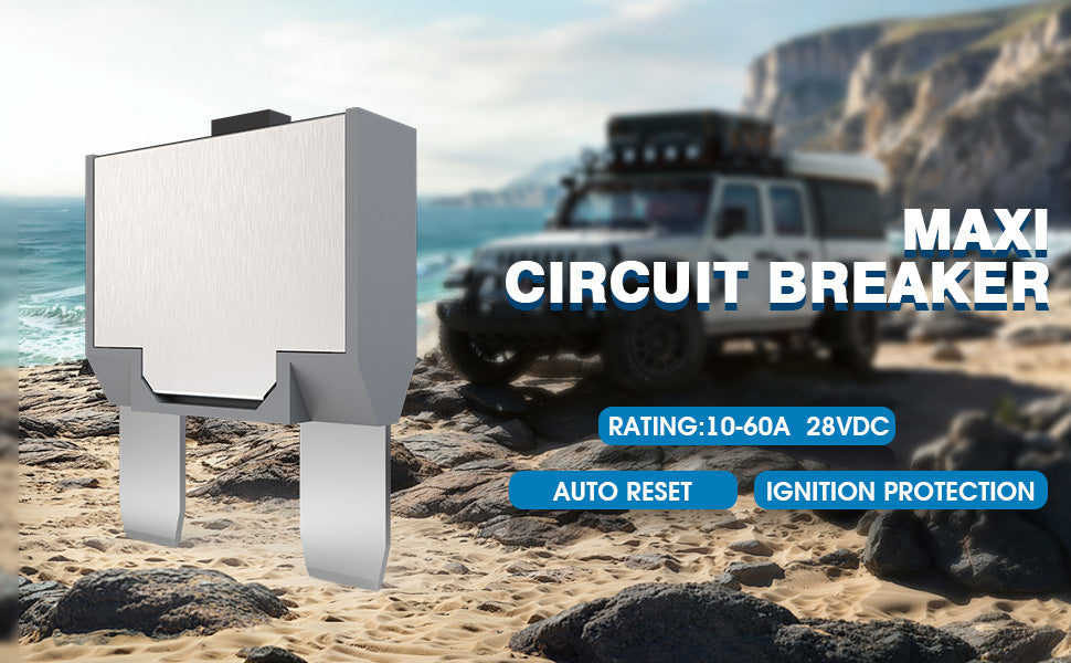 GLOSO E83 Maxi Blade Circuit Breaker, T3 Manual Reset (10A-60A)