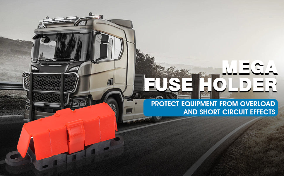 GLOSO DMM Mega Fuse Holder Bolt-Down AMG Fuse Holder with Cover M8 Stud  (Fuse not included)