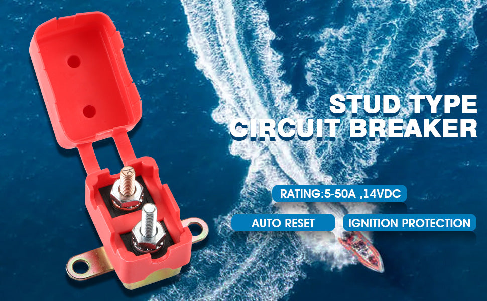 GLOSO E512 Stud Type Auto (T1) Reset Circuit Breakers Crosswise Bracket (5A-50A)