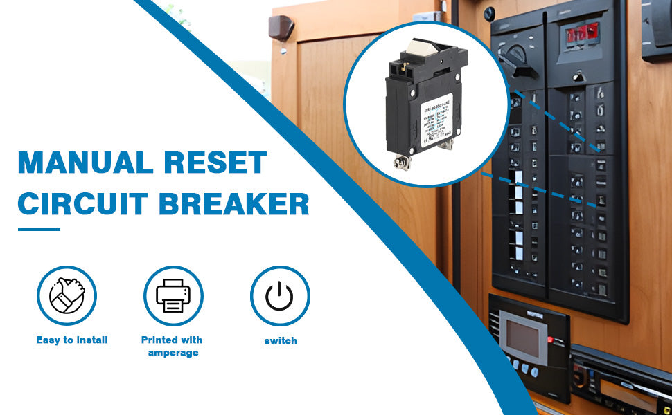 GLOSO J Type Hydraulic Magnetic Single Pole Circuit Breaker AC/DC Manual Reset Flat Rocker J1P