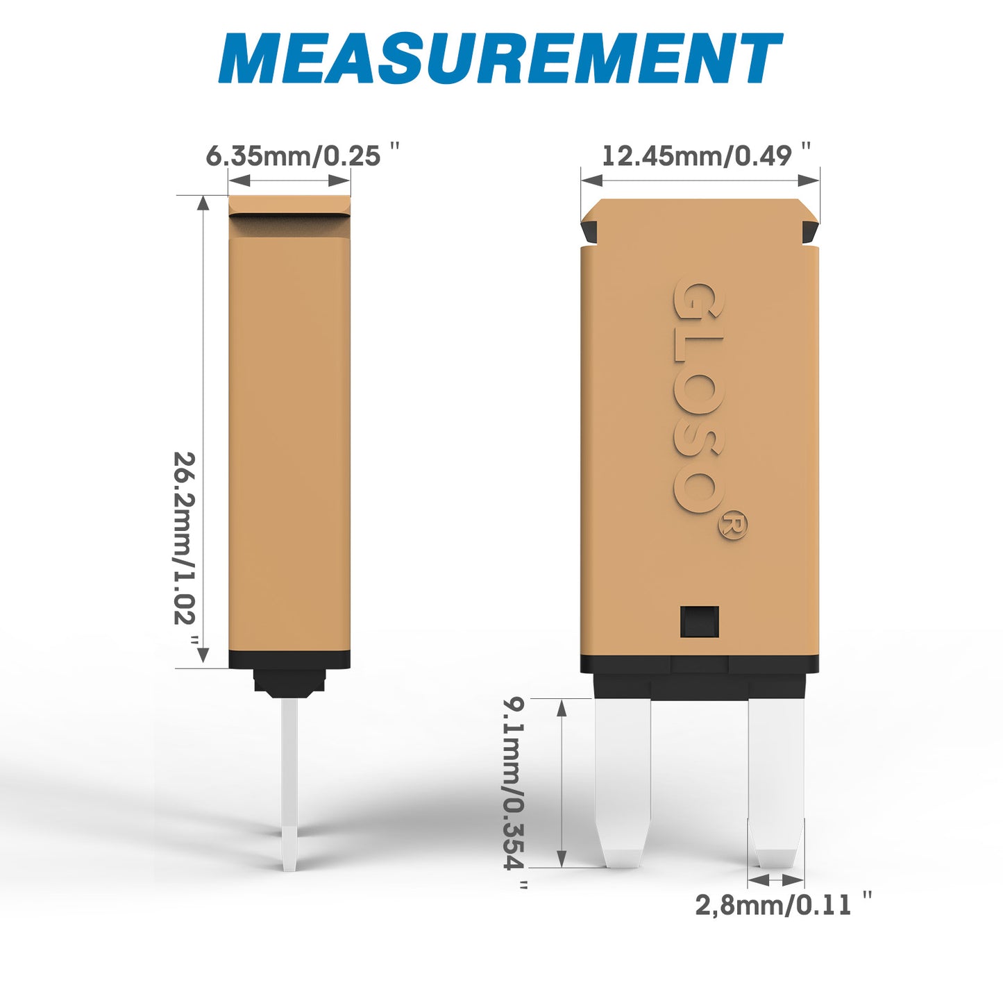 GLOSO E71 Auto Reset (T1) Mini ATM Circuit Breakers Fuse (5A-30A)