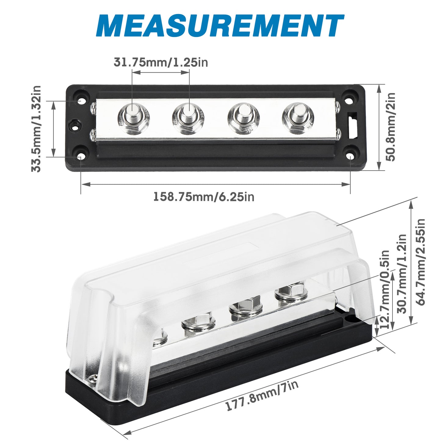 GLOSO Common Busbar Power Distribution Block Marine Grade BusBar