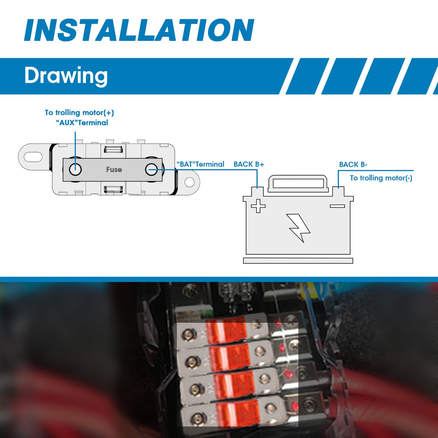 MIDI AMI Bolt Down Fuse BDFS series fuse 20-200A 32V