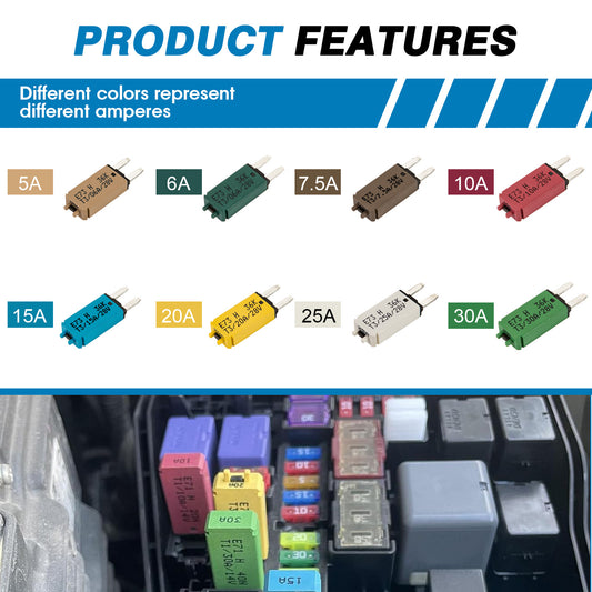 GLOSO E73 Mini ATM Circuit Breakers Manual Reset (T3) (5A-30A)