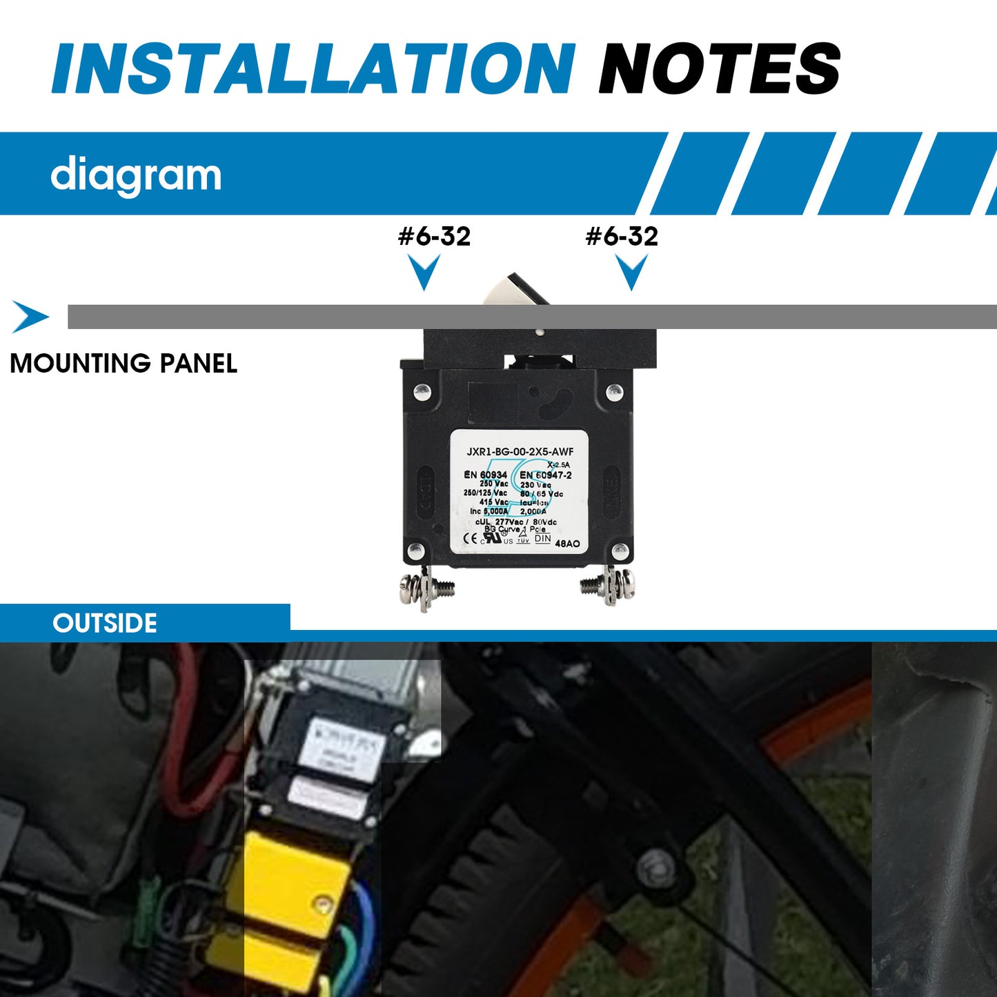 GLOSO J Type Hydraulic Magnetic Single Pole Circuit Breaker AC/DC Manual Reset Flat Rocker J1P