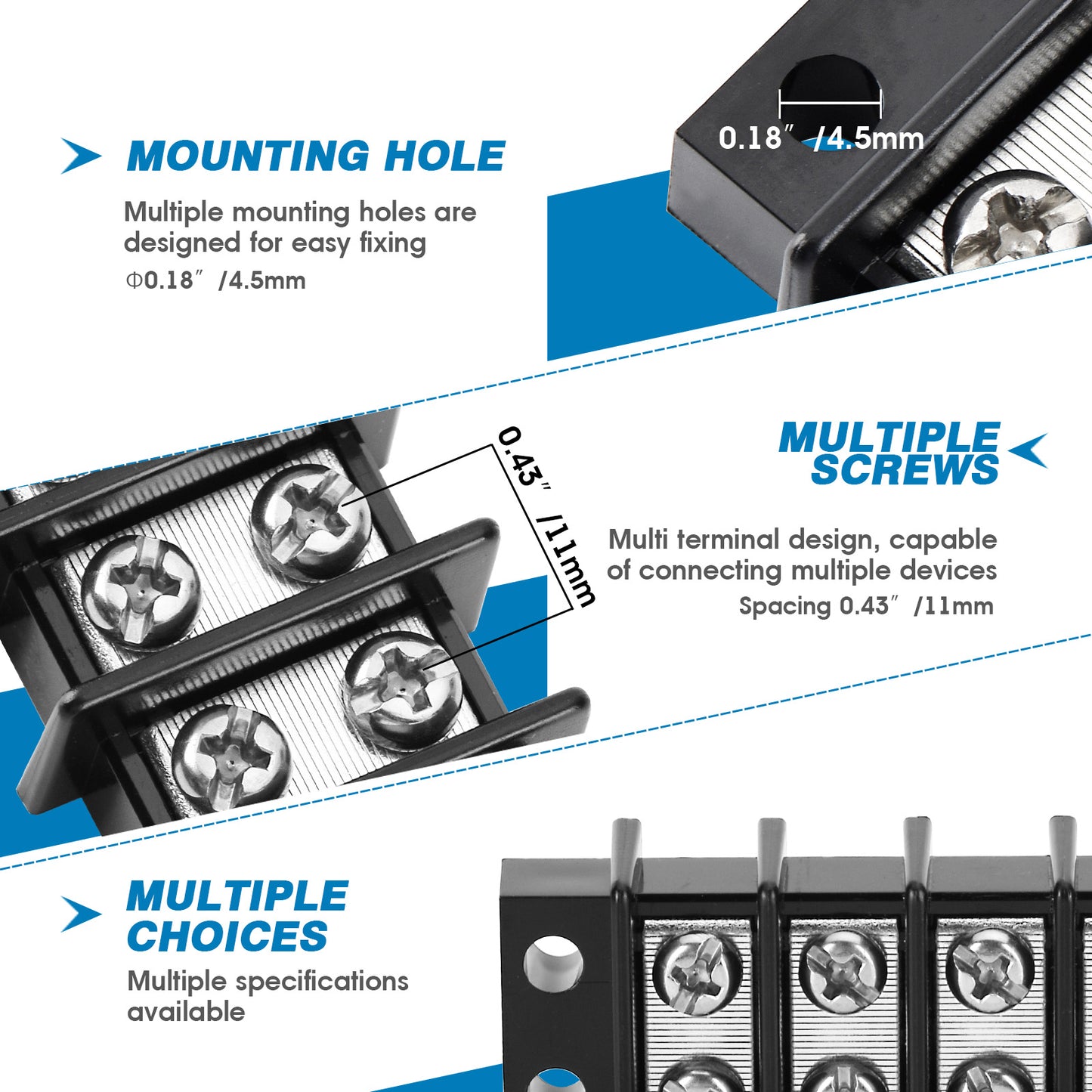 GLOSO Marine Grade Double Row Stainless Terminal Block