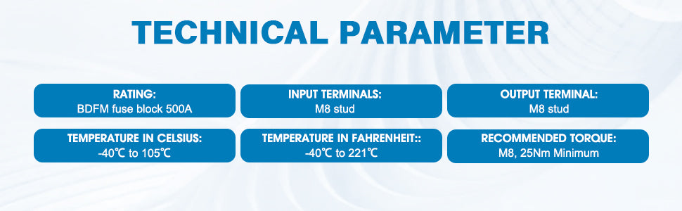GLOSO DMM Mega Fuse Holder Bolt-Down AMG Fuse Holder with Cover M8 Stud  (Fuse not included)