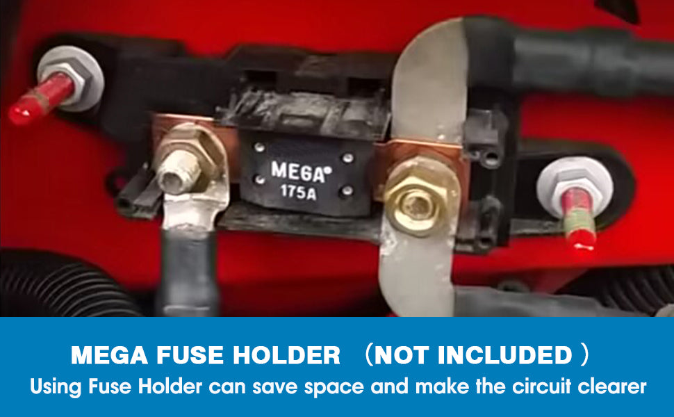 GLOSO DMM Mega Fuse Holder Bolt-Down AMG Fuse Holder with Cover M8 Stud  (Fuse not included)