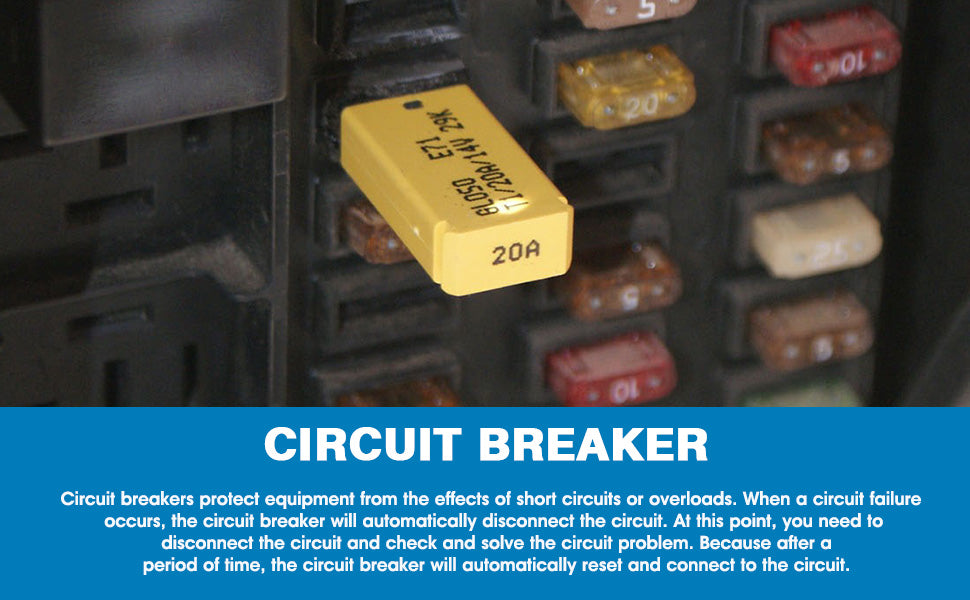 GLOSO E71 Auto Reset (T1) Mini ATM Circuit Breakers Fuse (5A-30A)