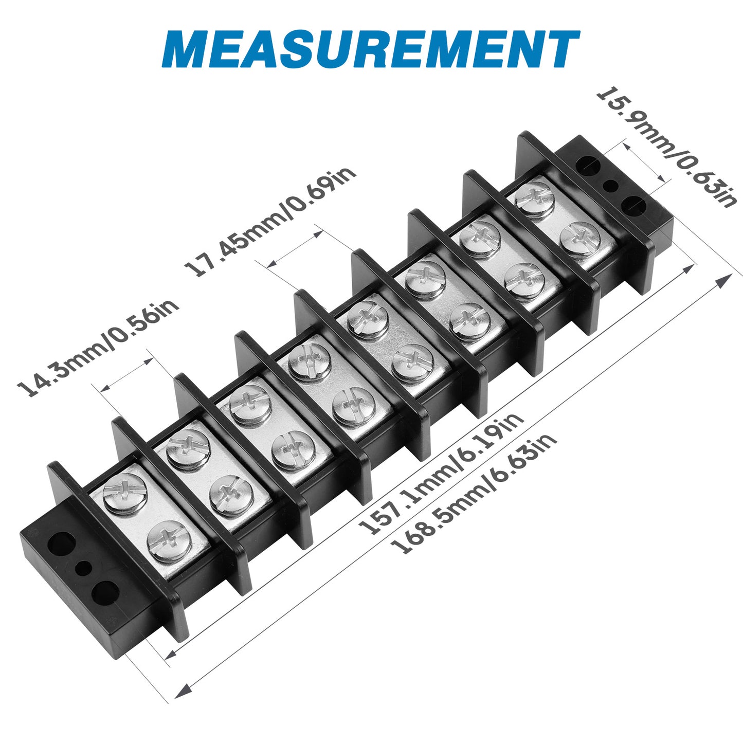 GLOSO Marine Grade Double Row Stainless Terminal Block