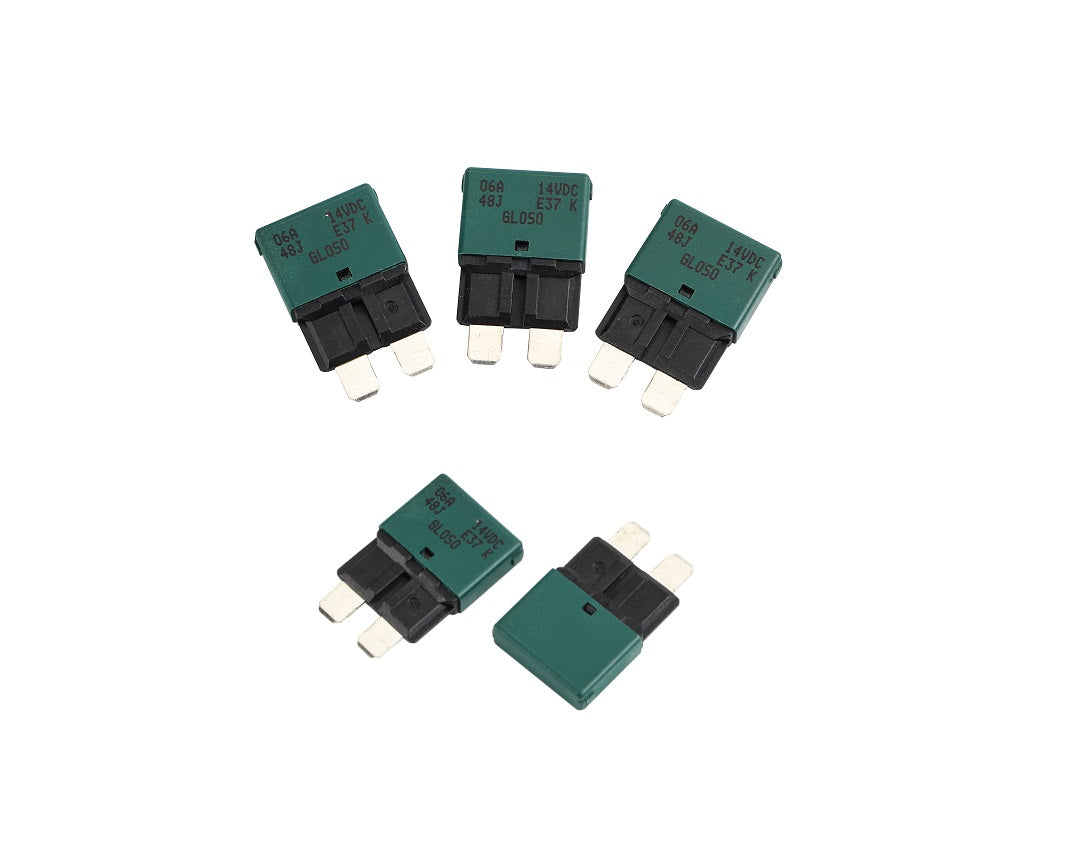 GLOSO E37 Auto (T1) Reset Low Profile ATC/ATO Circuit Breakers Fuse 5 Pack (3A-30A)