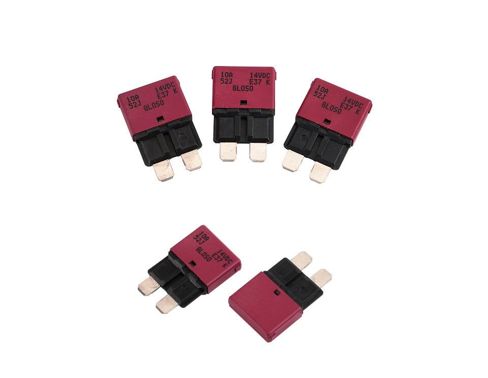 GLOSO E37 Auto (T1) Reset Low Profile ATC/ATO Circuit Breakers Fuse 5 Pack (3A-30A)