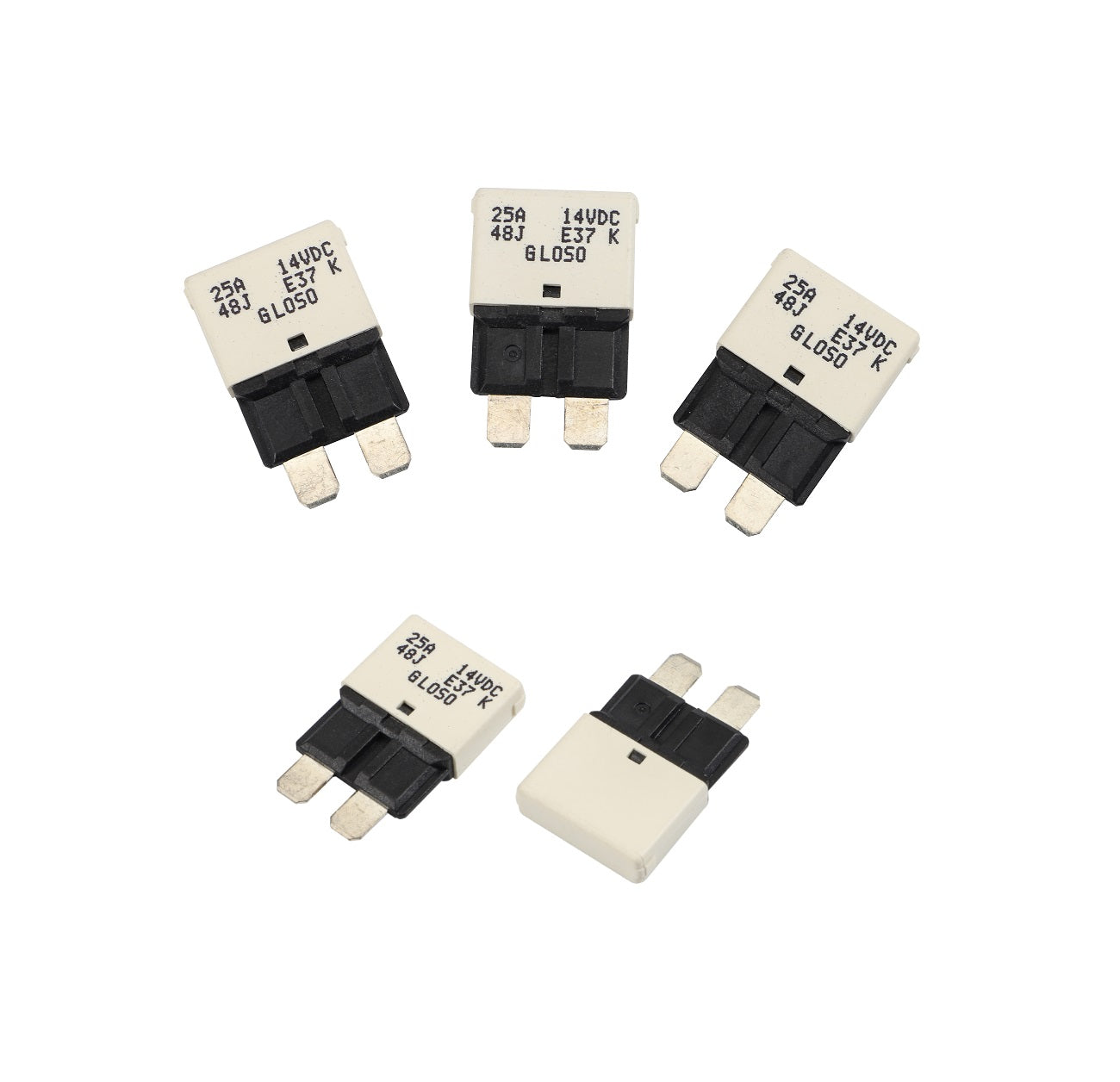 GLOSO E37 Auto (T1) Reset Low Profile ATC/ATO Circuit Breakers Fuse 5 Pack (3A-30A)