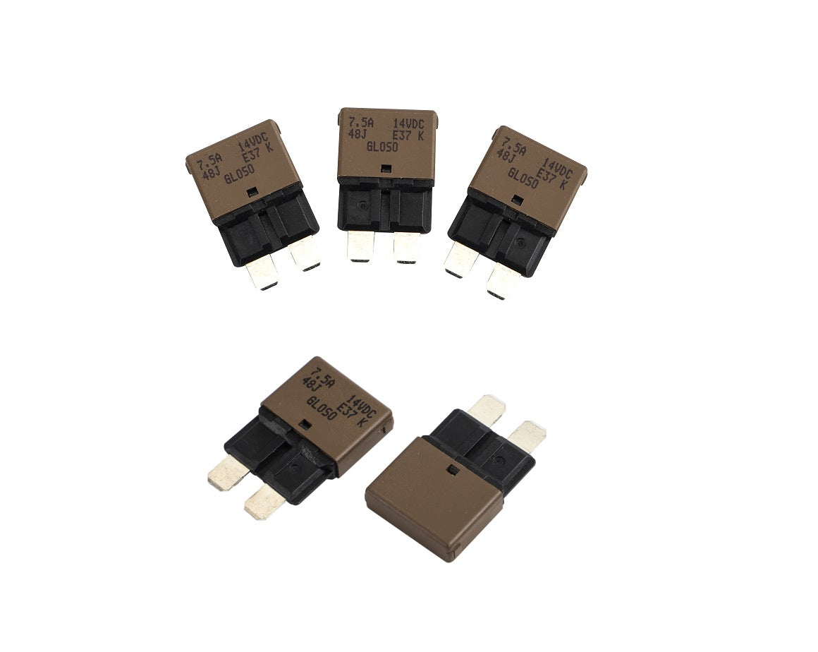 GLOSO E37 Auto (T1) Reset Low Profile ATC/ATO Circuit Breakers Fuse 5 Pack (3A-30A)