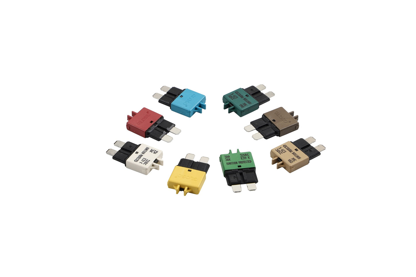 GLOSO E39 Manual (T3) Reset Low Profile ATC/ATO Circuit Breakers Fuse 5 Pack (3A-30A)