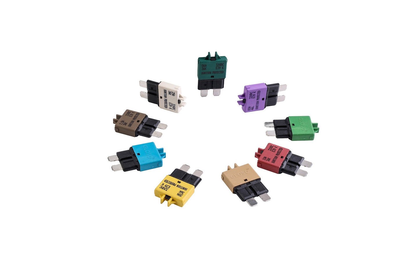 GLOSO E39 Manual (T3) Reset Low Profile ATC/ATO Circuit Breakers Fuse 5 Pack (3A-30A)