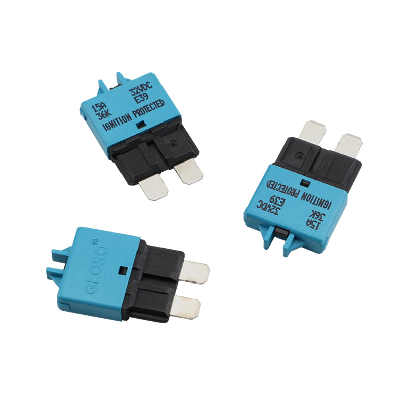 GLOSO E39 Manual (T3) Reset Circuit Breaker Fuse Low Profile ATC/ATO 3 Pack (3A-30A)