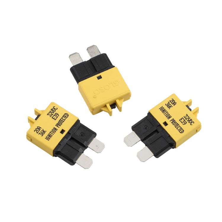 GLOSO E39 Manual (T3) Reset Circuit Breaker Fuse Low Profile ATC/ATO 3 Pack (3A-30A)