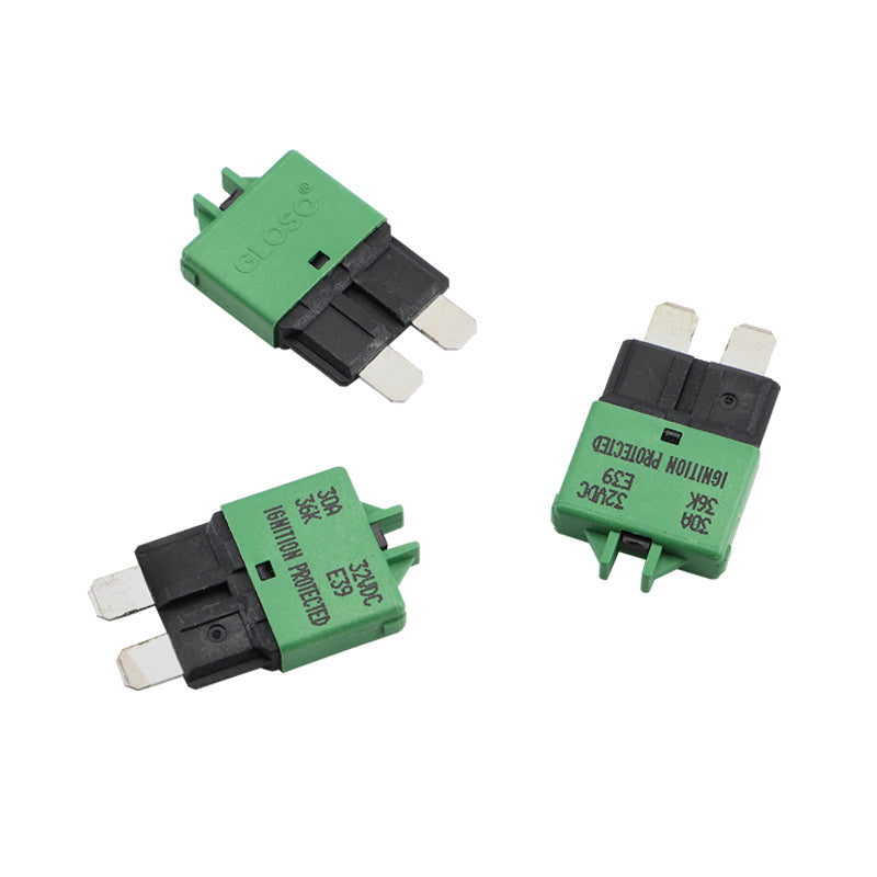GLOSO E39 Manual (T3) Reset Circuit Breaker Fuse Low Profile ATC/ATO 3 Pack (3A-30A)