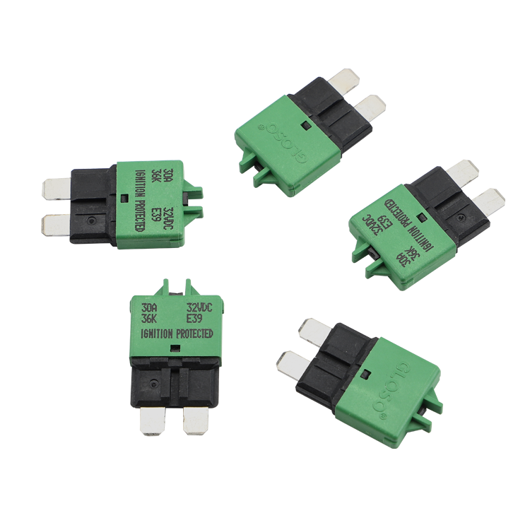 GLOSO E39 Manual (T3) Reset Low Profile ATC/ATO Circuit Breakers Fuse 5 Pack (3A-30A)