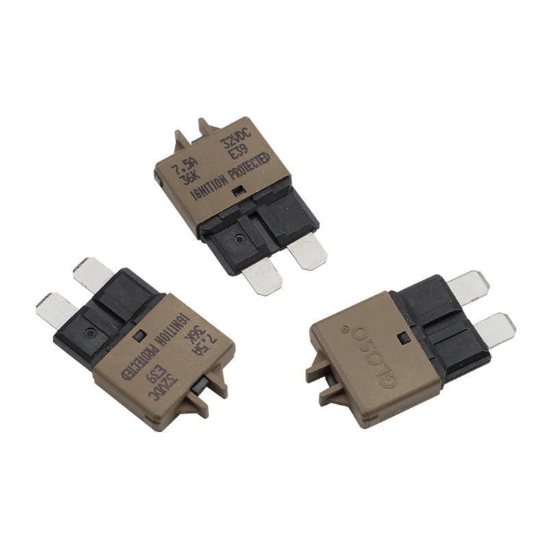 GLOSO E39 Manual (T3) Reset Circuit Breaker Fuse Low Profile ATC/ATO 3 Pack (3A-30A)