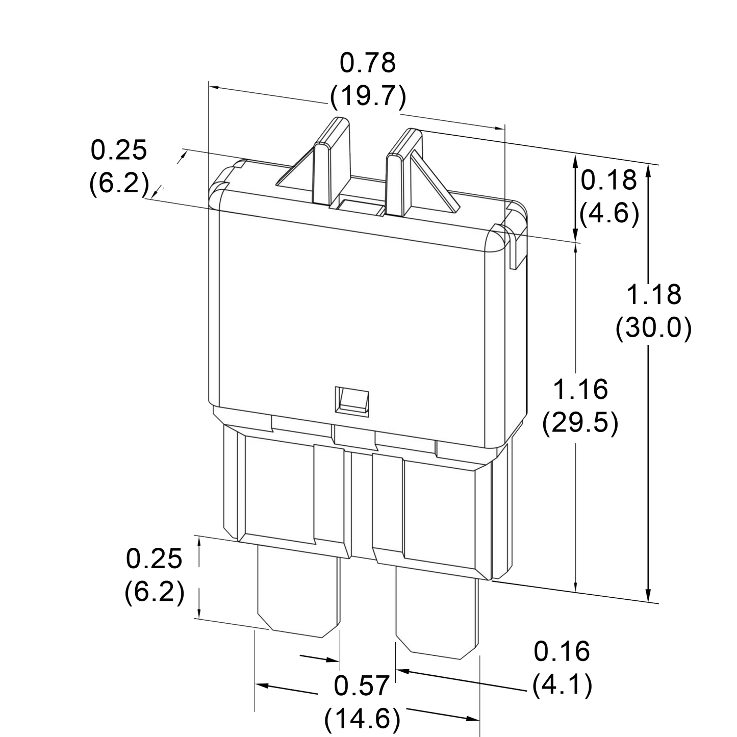 GLOSO E39 Manual (T3) Reset Low Profile ATC/ATO Circuit Breakers Fuse 5 Pack (3A-30A)