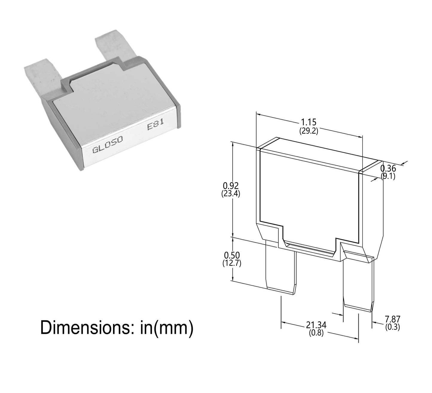 GLOSO E81 Maxi Blade Circuit Breakers Fuse, T1 Auto Reset (10A-60A)