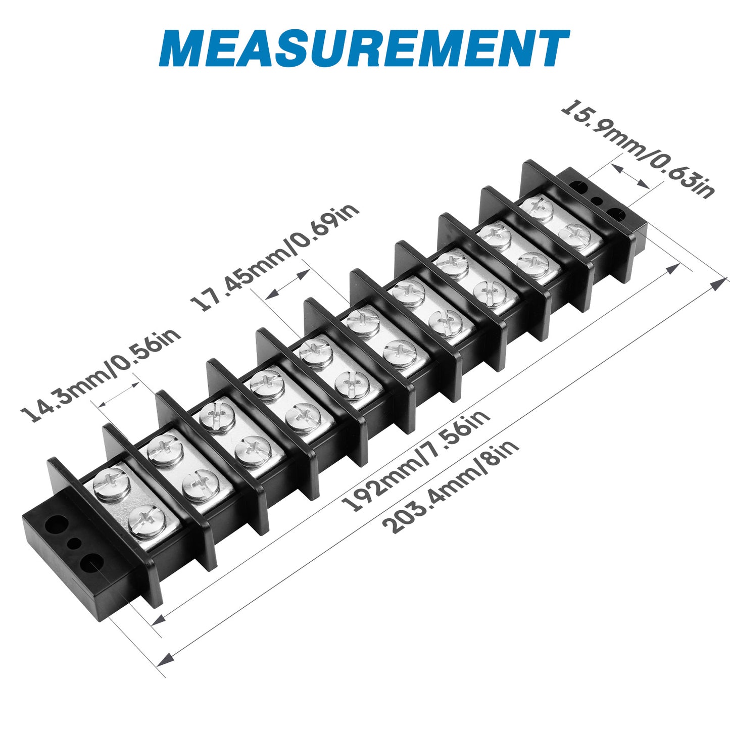 GLOSO Marine Grade Double Row Stainless Terminal Block