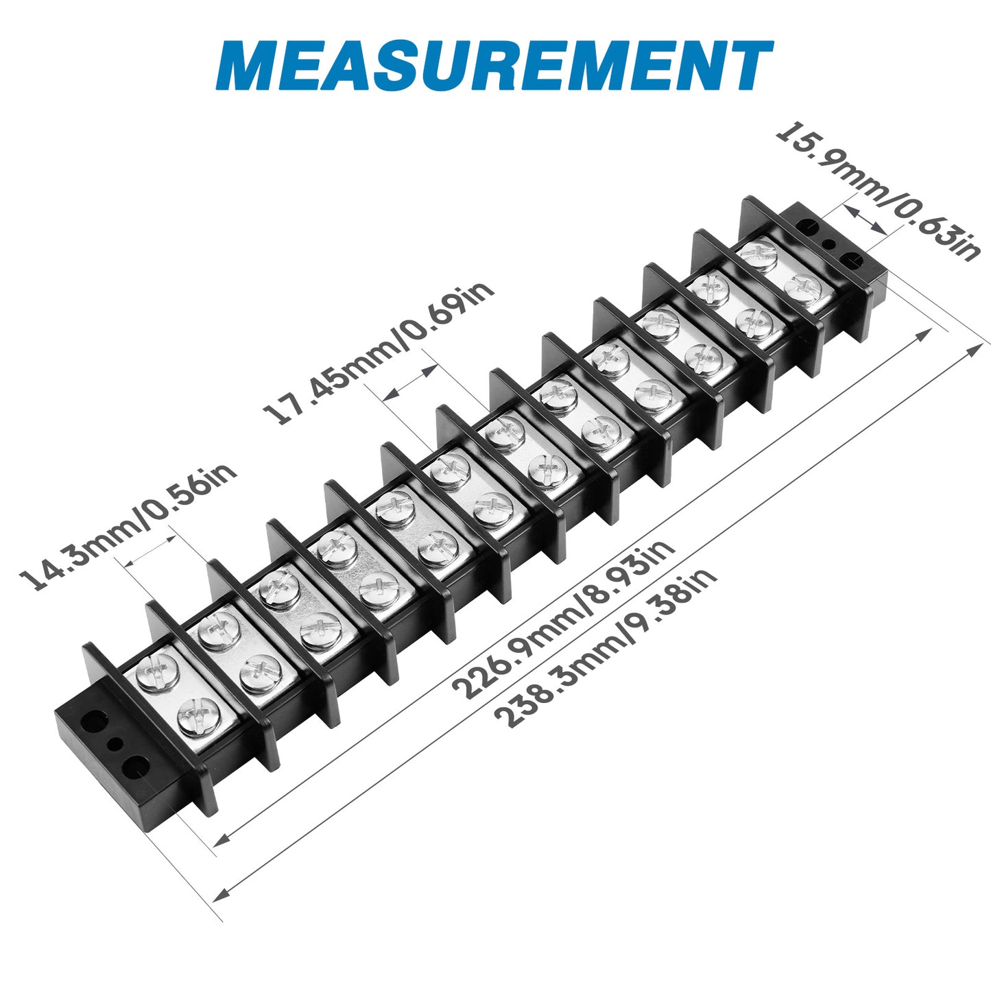 GLOSO Marine Grade Double Row Stainless Terminal Block