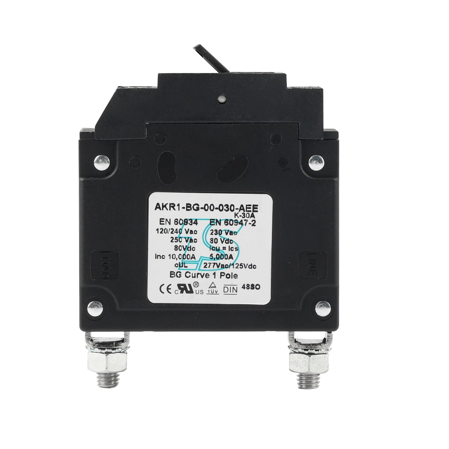 GLOSO A Type Hydraulic Magnetic Single Pole Circuit Breaker AC/DC Manual Reset Flat Rocker A1P