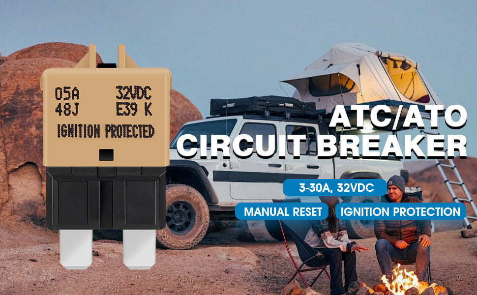 GLOSO E39 Manual (T3) Reset Low Profile ATC/ATO Circuit Breaker (3A-30A)