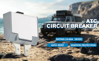 GLOSO E83 Long ATC/ATO Terminal (with dimple) Circuit Breakers, T3 Manual Reset (10A-60A)