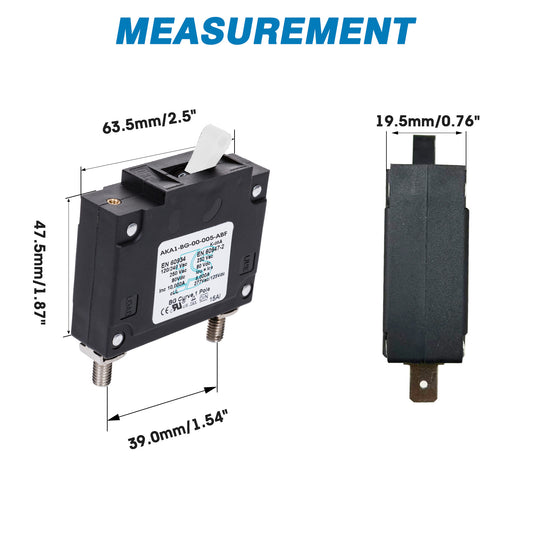 GLOSO A Type Hydraulic Magnetic Single Pole Circuit Breaker AC/DC Manual Reset Toggle A1P