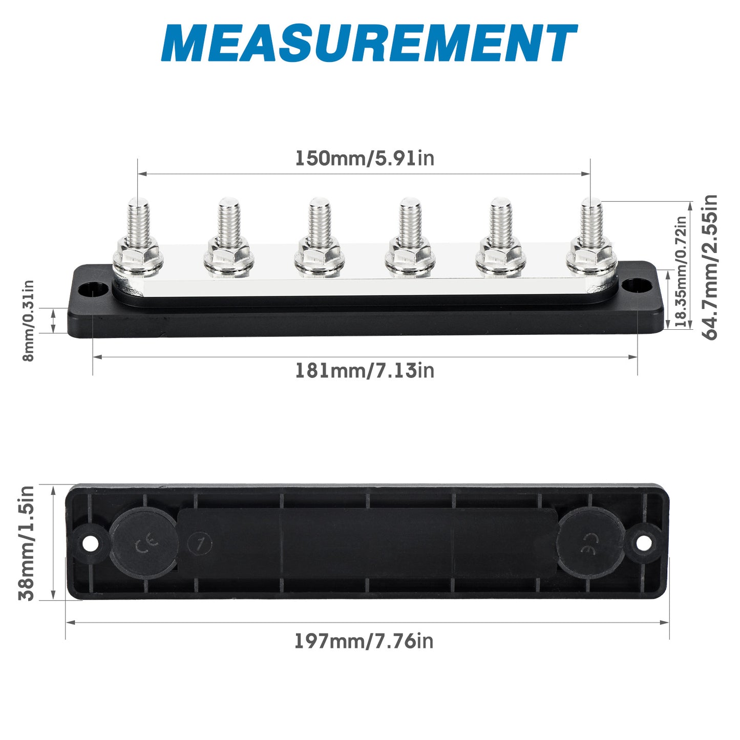 GLOSO Common Busbar Power Distribution Block Marine Grade BusBar