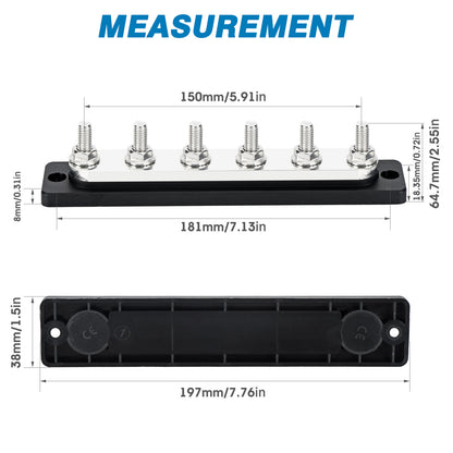 GLOSO Common Busbar Power Distribution Block Marine Grade BusBar