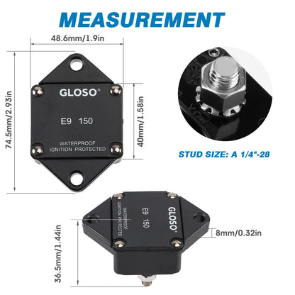 GLOSO E94 Panel Mount T1 Auto Reset Circuit Breaker