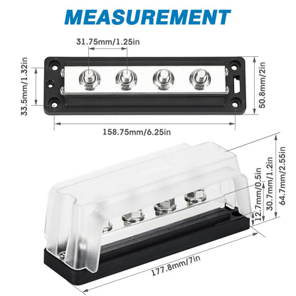 GLOSO Common Busbar Power Distribution Block Marine Grade BusBar