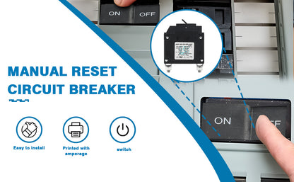 GLOSO A Type Hydraulic Magnetic Single Pole Circuit Breaker AC/DC Manual Reset Flat Rocker A1P