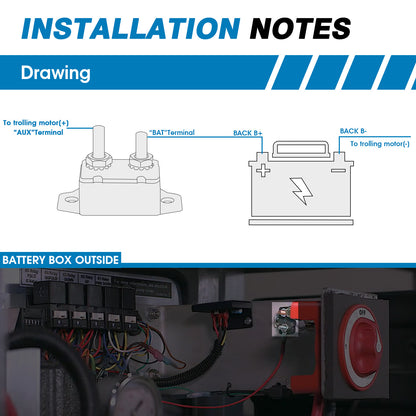 GLOSO E518 Stud Type Lengthwise Bracket Circuit Breaker Auto Reset (T1) (5A-50A)