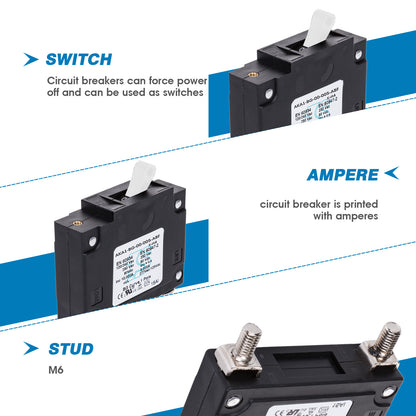 GLOSO A Type Hydraulic Magnetic Single Pole Circuit Breaker AC/DC Manual Reset Toggle A1P
