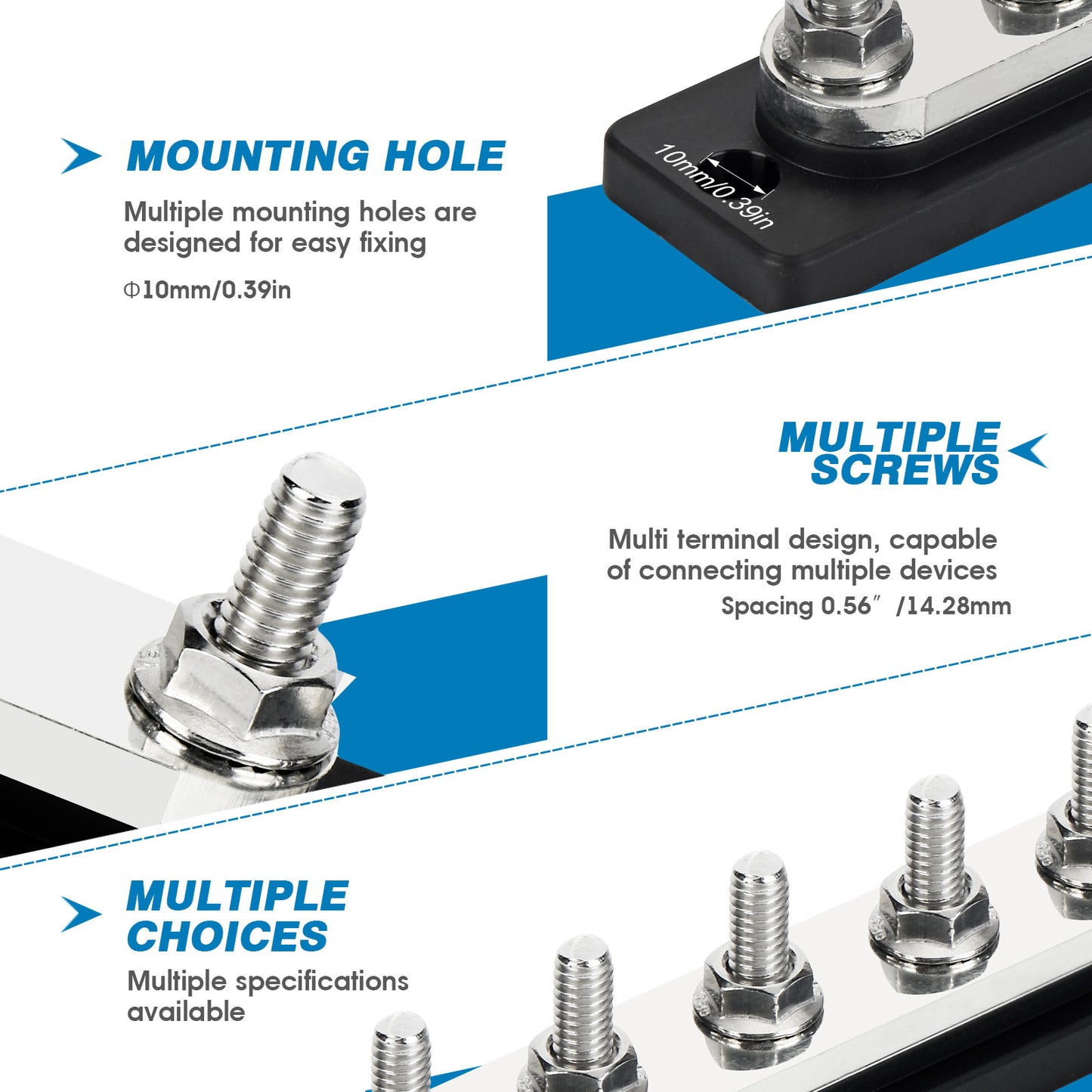 GLOSO Common Busbar Power Distribution Block Marine Grade BusBar