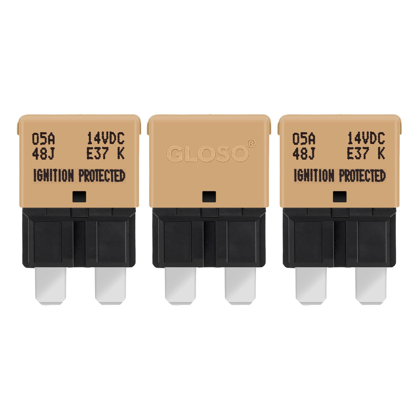 GLOSO E37 Auto (T1) Reset Low Profile ATC/ATO Circuit Breaker (3A-30A)