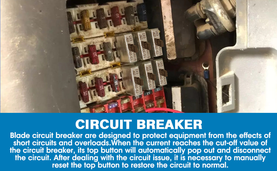 GLOSO E83 Long ATC/ATO Terminal (with dimple) Circuit Breakers, T3 Manual Reset (10A-60A)