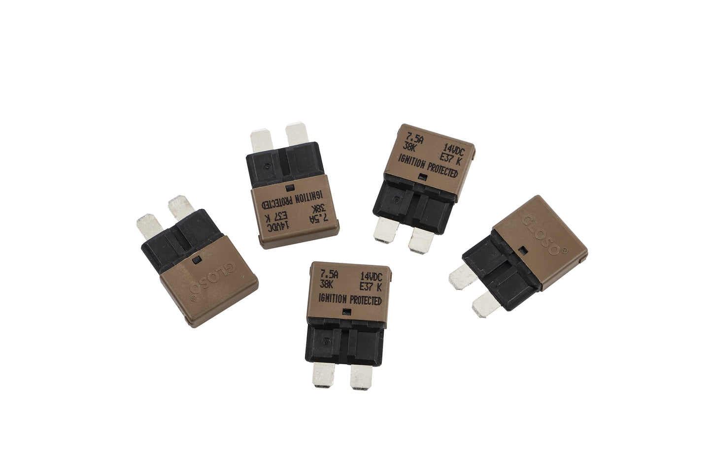 GLOSO E37 Auto (T1) Reset Low Profile ATC/ATO Circuit Breaker (3A-30A)
